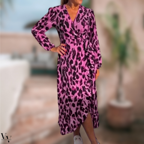 Ella™ | Leopardkjole V-udskæring