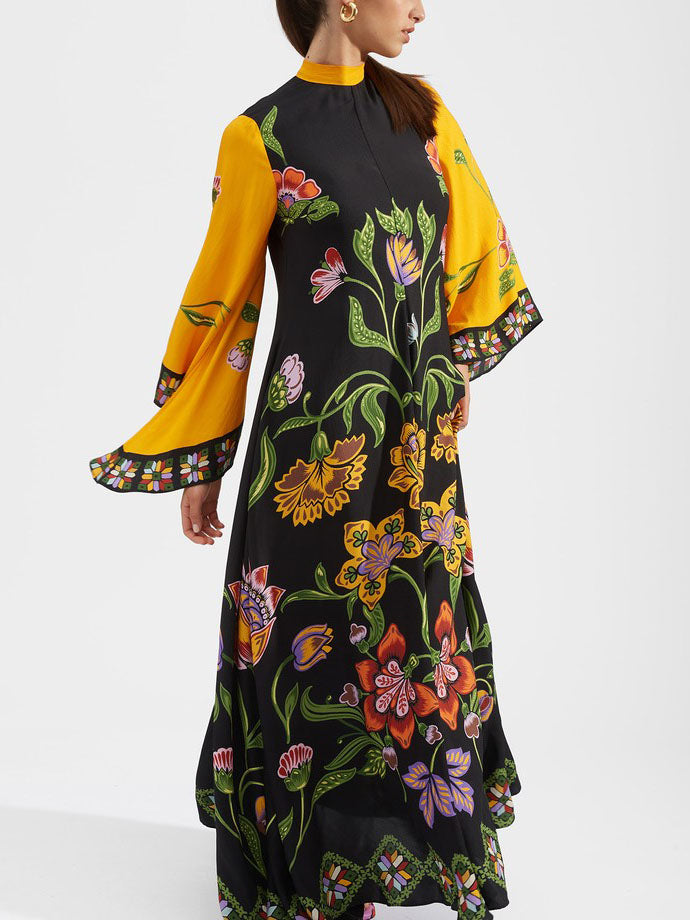 Udsøgt Solskin Blomsterprint Flydende Maxi Kjole