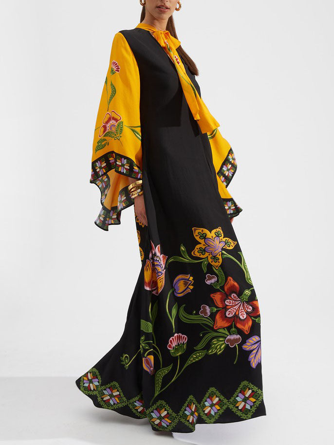Udsøgt Solskin Blomsterprint Flydende Maxi Kjole