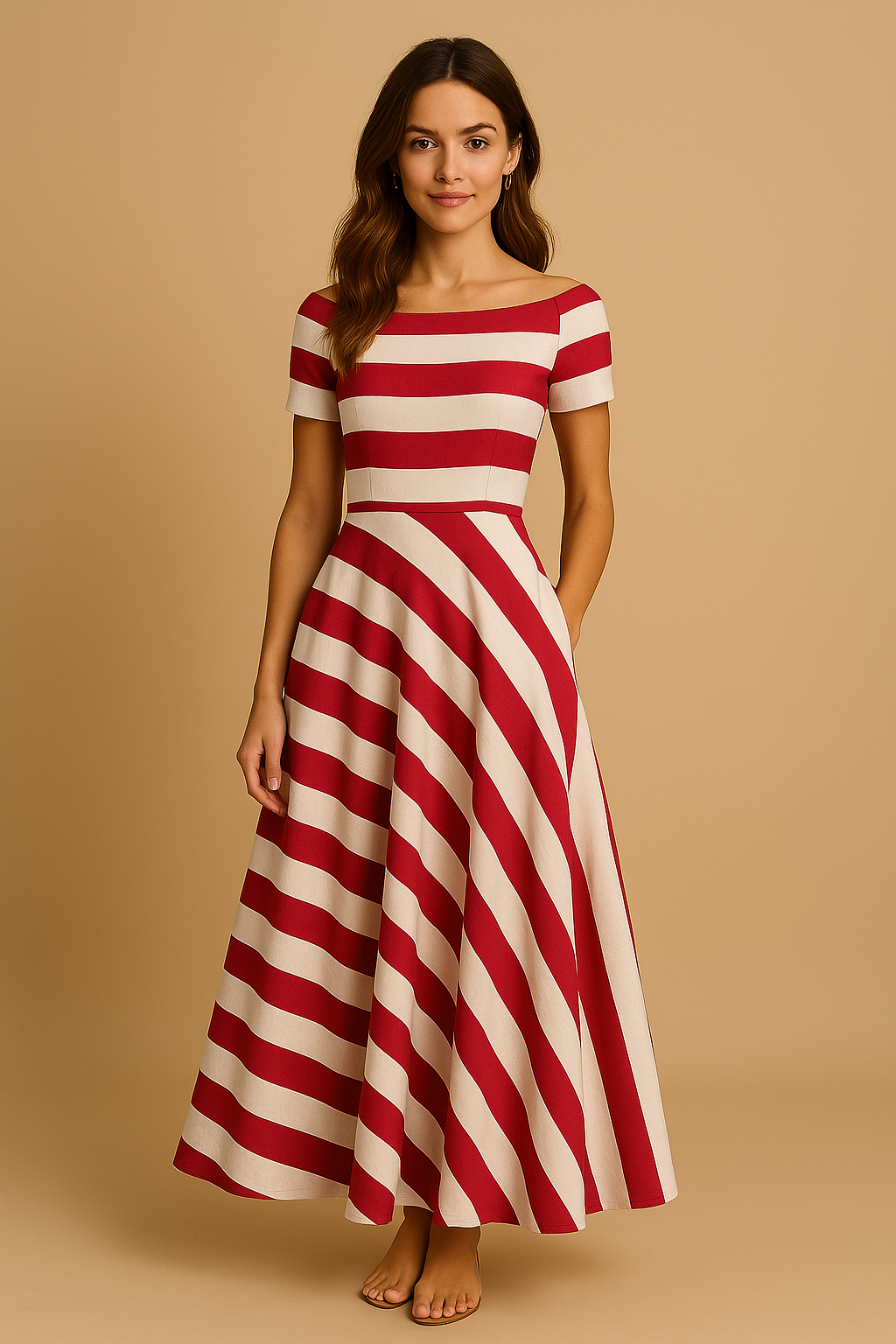 NICOLE | ELEGANT STRIBET KJOLE