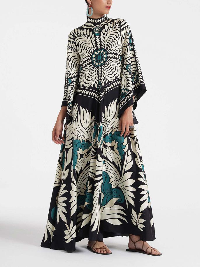 Unik Blomsterprint Flydende Maxi Kjole